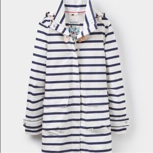 Joules Haven Right as Rain Waterproof cotton jacket women’s size 6 navy striped